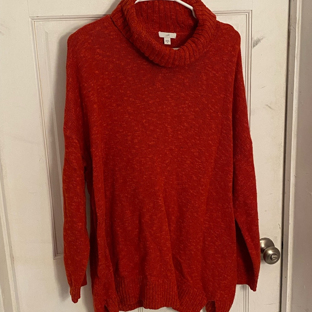 J. Jill Vibrant Red Cowl Neck Sweater